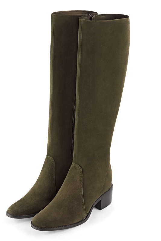 Bottes femme cavali res sur mesures vert kaki Mollets fins ou